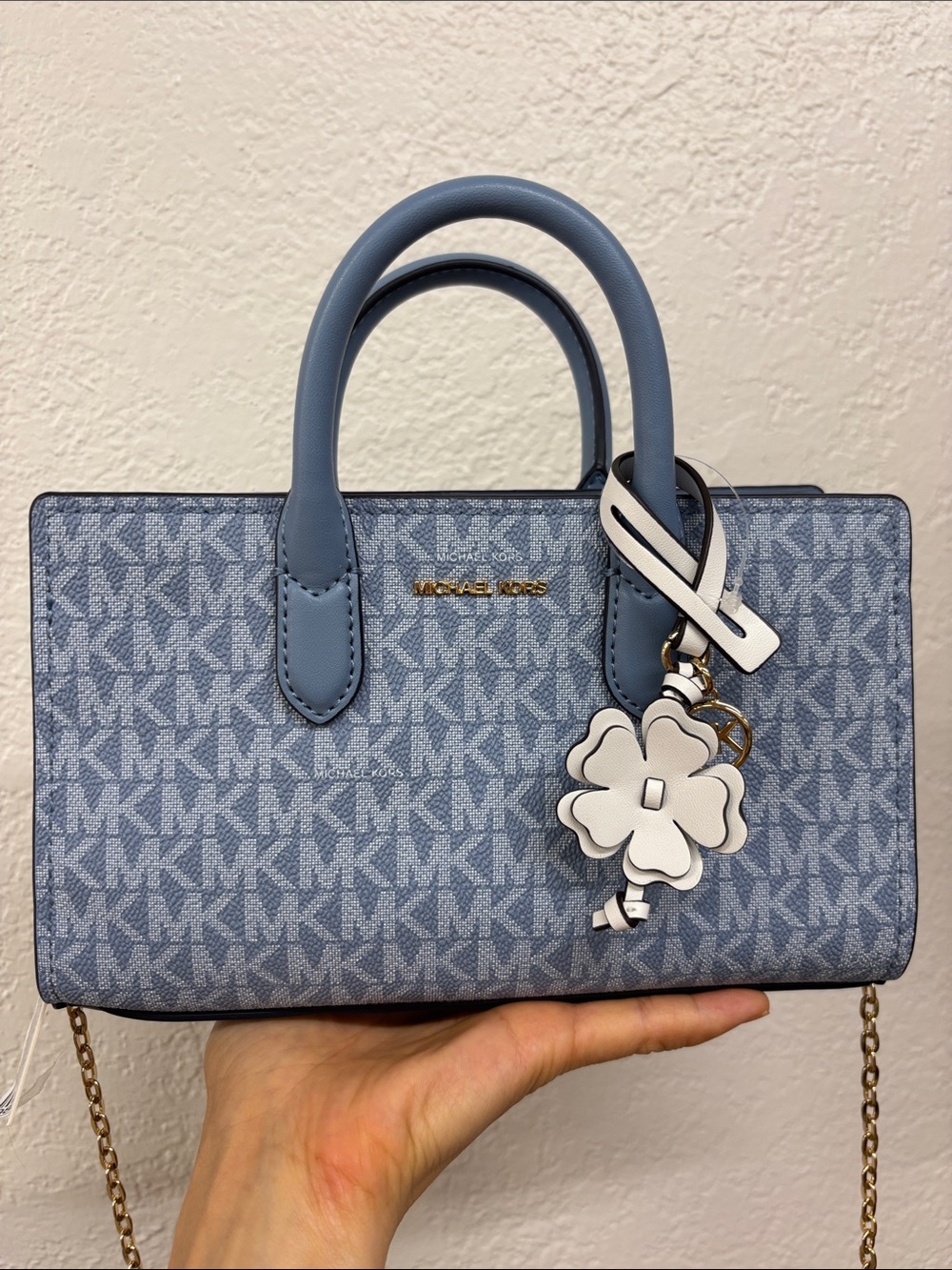 Michael Kors mini Monogram crossbody Chambray blue